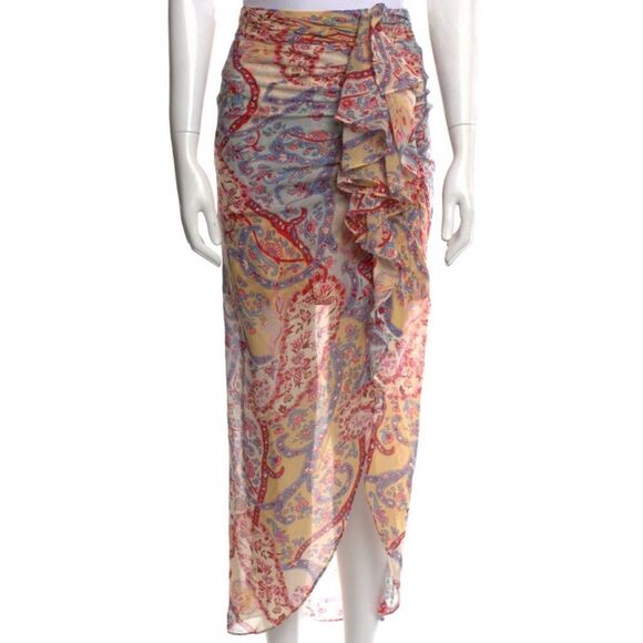 Veronica Beard Floral Silk Skirt